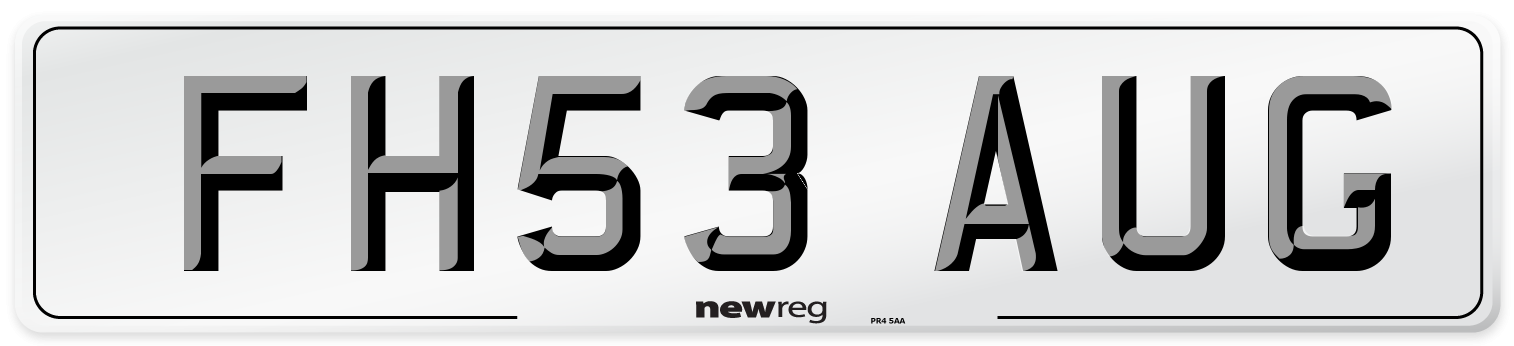 FH53 AUG Number Plate from New Reg